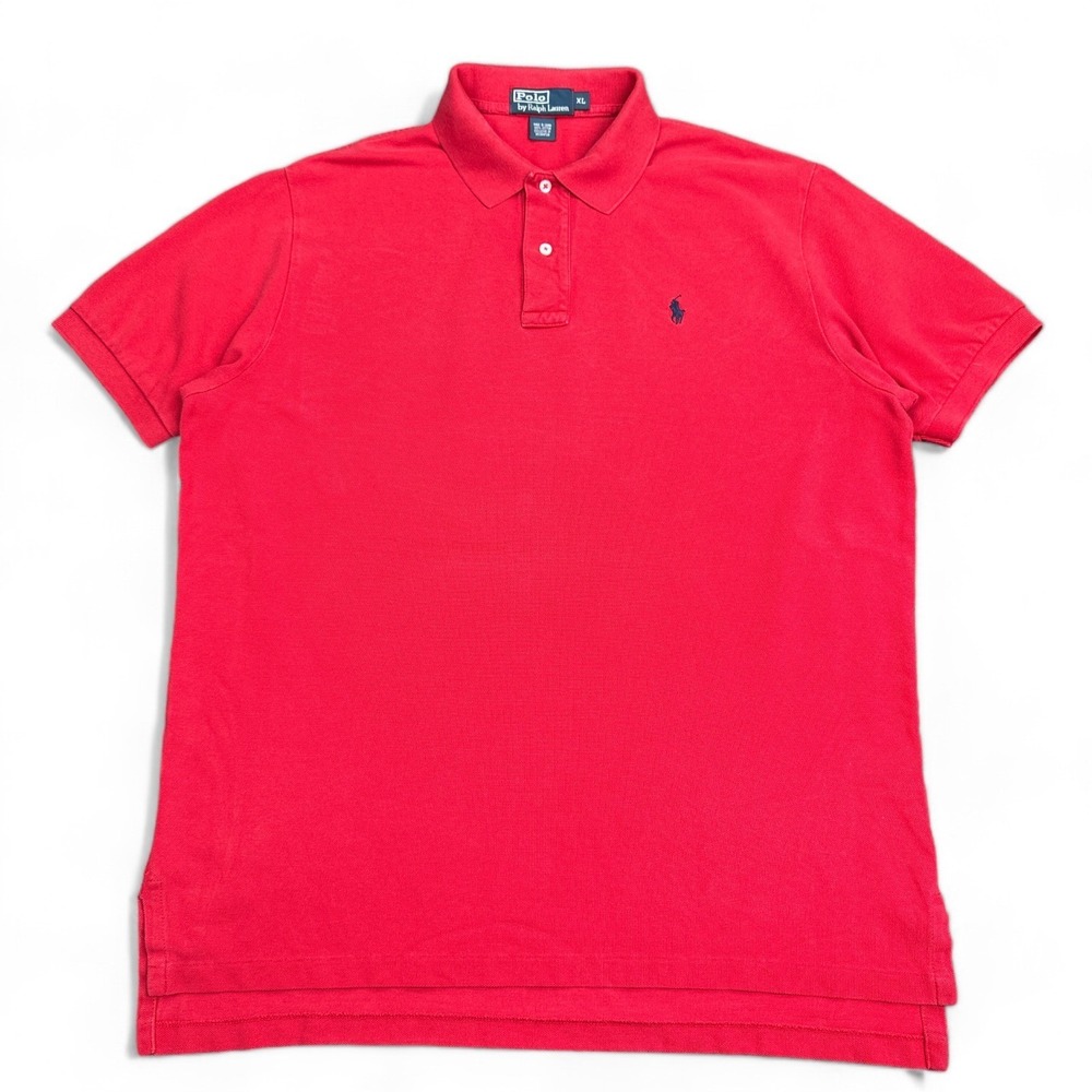 Vintage Ralph Lauren Polo Shirt Mens Size‎ XL Royal Red Pony Short Sleeve Casual